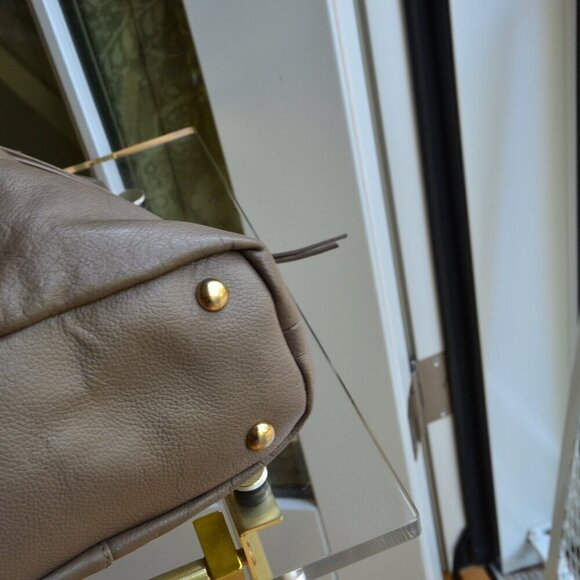 Kooba Tote Handbag Shopper Everette Leather Taupe Gray Zippers Tassels Large - Picture 9 of 16